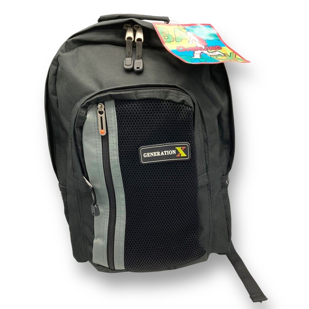 OVERLAND GENERATION X GADGET READY BACKPACK BOOKBAG SCHOOL LUNCH Black/Gray NWT
